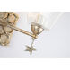 Star 2 Light 16 inch Silver leaf Bath Light Wall Light in Silver Leaf with Antique
